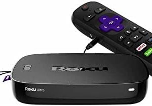 Roku Ultra | 4K/HDR/HD Streaming Player with Enhanced Remote (Voice, Remote Finder, Headphone Jack, TV Power and Volume), Ethernet, Micro SD and USB (2017)
