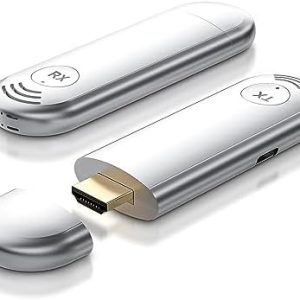 Wireless HDMI Transmitter and Receiver, TTQ Wireless HDMI Extender 4K Supported, 1080P HD Video Output, 100FT Range, 2.4G&5G, for PC/Laptop/Camera/HDTV/Projector/TV Box, No App/Bluetooth Needed